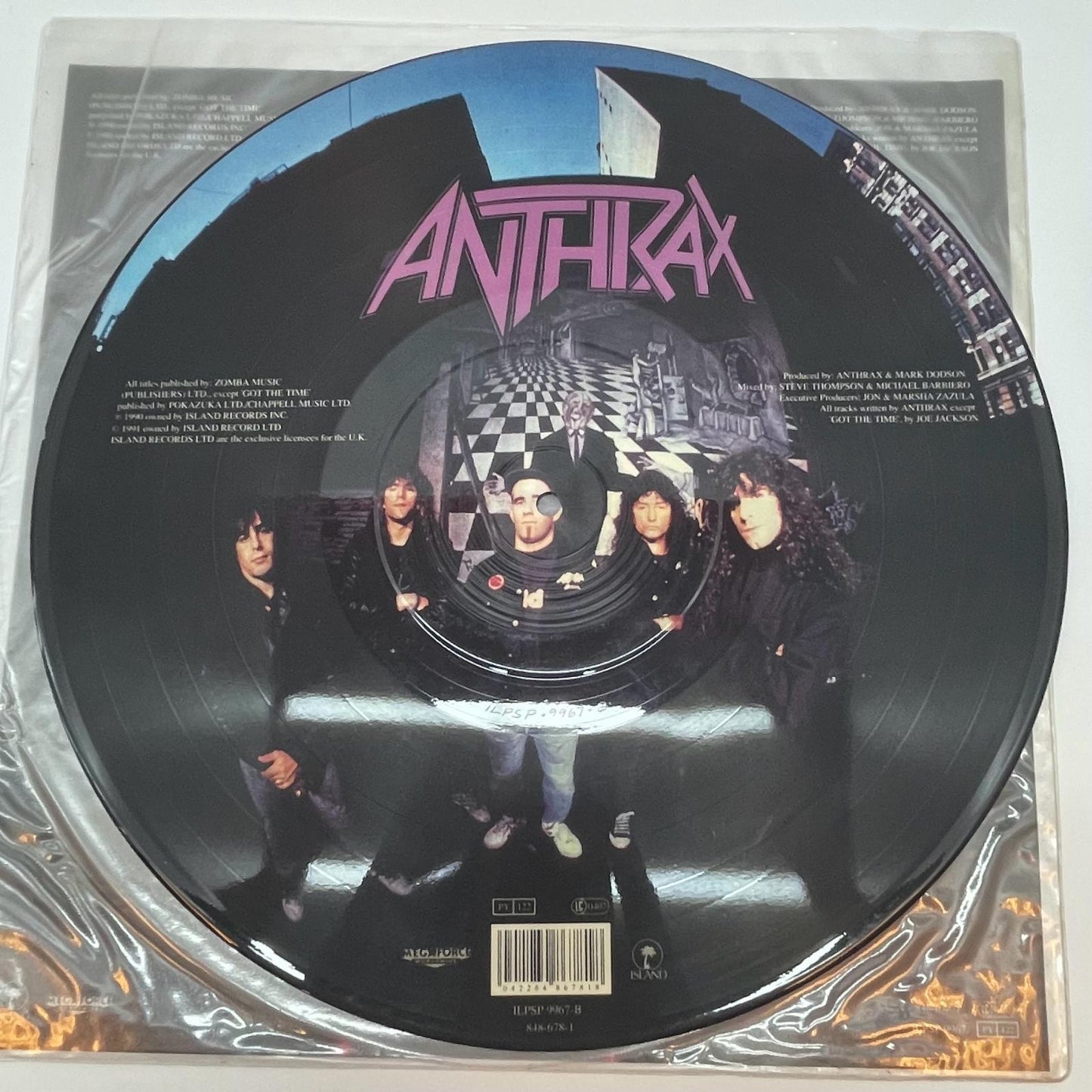 【尾張小牧店】LP アンスラックス / パーシスタンス・オブ・タイム ANTHRAX (1990) ILPSP 9967 UK ピクチャー盤【レトロ】【中古】