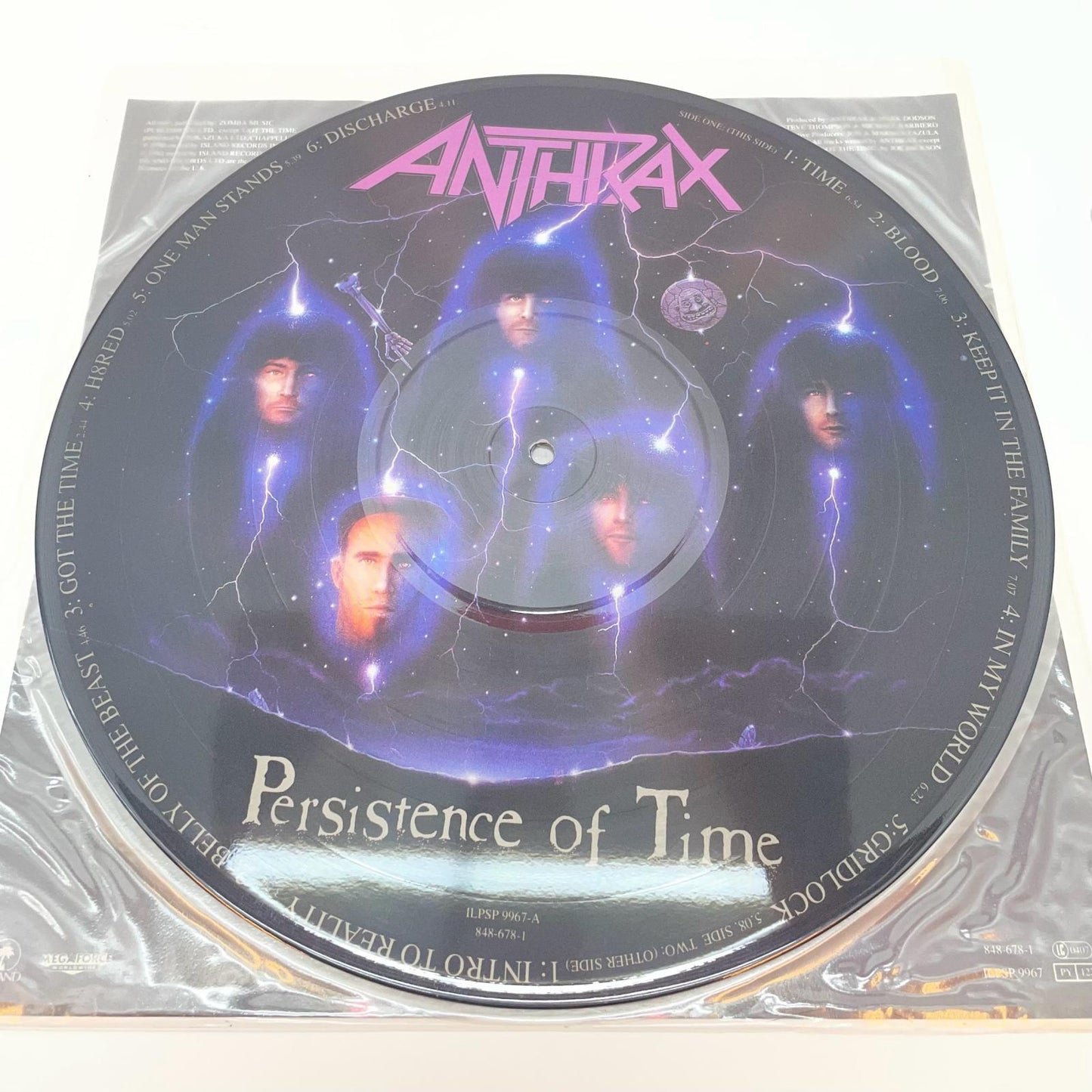 【尾張小牧店】LP アンスラックス / パーシスタンス・オブ・タイム ANTHRAX (1990) ILPSP 9967 UK ピクチャー盤【レトロ】【中古】