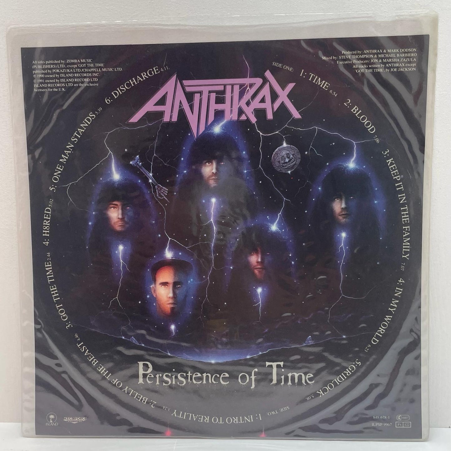 【尾張小牧店】LP アンスラックス / パーシスタンス・オブ・タイム ANTHRAX (1990) ILPSP 9967 UK ピクチャー盤【レトロ】【中古】
