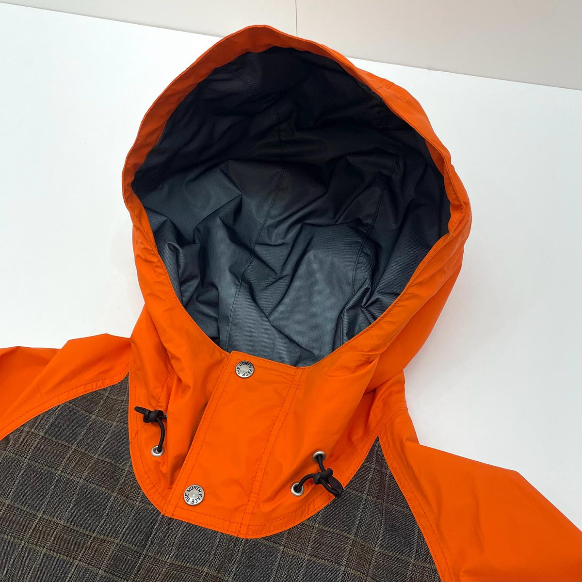 【中古】JUNYA WATANABE | ジュンヤワタナベ ウールエステルチェック×ナイロンオックス チェック柄マウンテンパーカー WJ-J908 オレンジ×ブラウン サイズ：M【尾張小牧店】