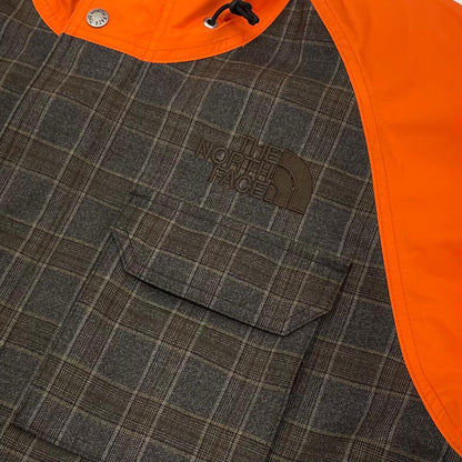 【中古】JUNYA WATANABE | ジュンヤワタナベ ウールエステルチェック×ナイロンオックス チェック柄マウンテンパーカー WJ-J908 オレンジ×ブラウン サイズ：M【尾張小牧店】