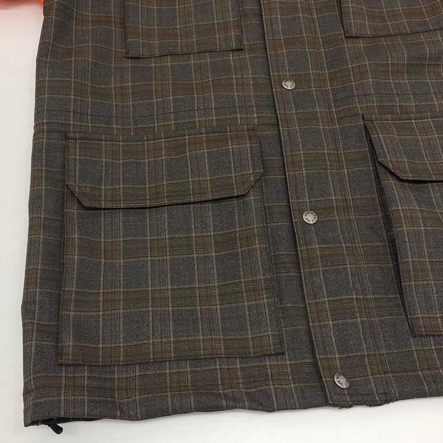 【中古】JUNYA WATANABE | ジュンヤワタナベ ウールエステルチェック×ナイロンオックス チェック柄マウンテンパーカー WJ-J908 オレンジ×ブラウン サイズ：M【尾張小牧店】