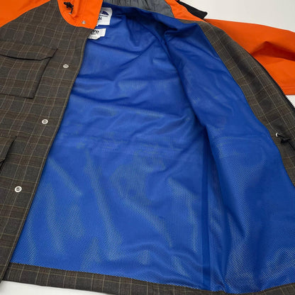 【中古】JUNYA WATANABE | ジュンヤワタナベ ウールエステルチェック×ナイロンオックス チェック柄マウンテンパーカー WJ-J908 オレンジ×ブラウン サイズ：M【尾張小牧店】
