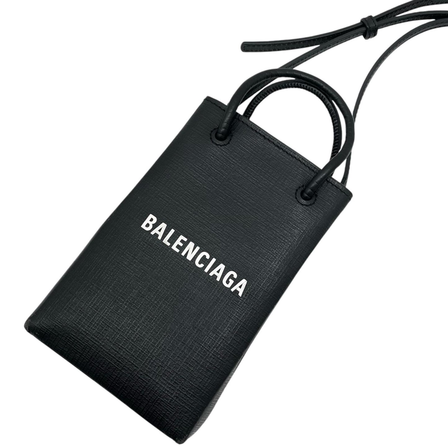 【中古】BALENCIAGA | バレンシアガ　ショッピングフォンホルダー ショルダーバッグ 528655　ブラック【尾張小牧店】