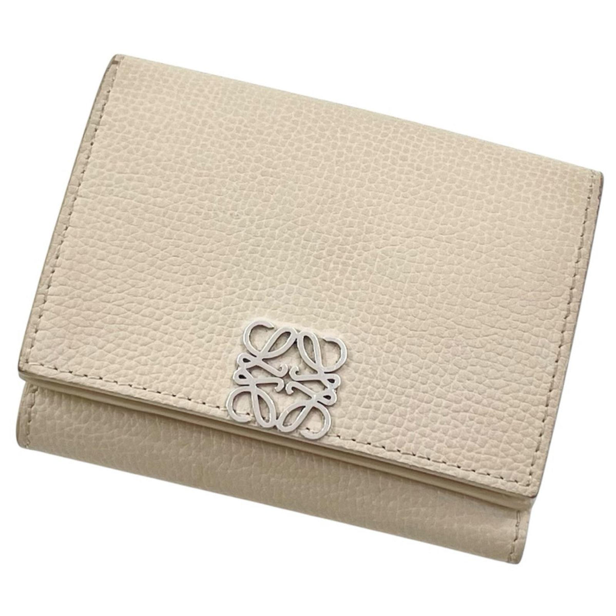 【中古】LOEWE | ロエベ アナグラム トライフォールド ウォレット コンパクト 三つ折り財布 C821TR2X16 クレイ グレー【尾張小牧店】