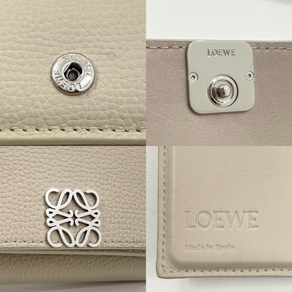 【中古】LOEWE | ロエベ アナグラム トライフォールド ウォレット コンパクト 三つ折り財布 C821TR2X16 クレイ グレー【尾張小牧店】