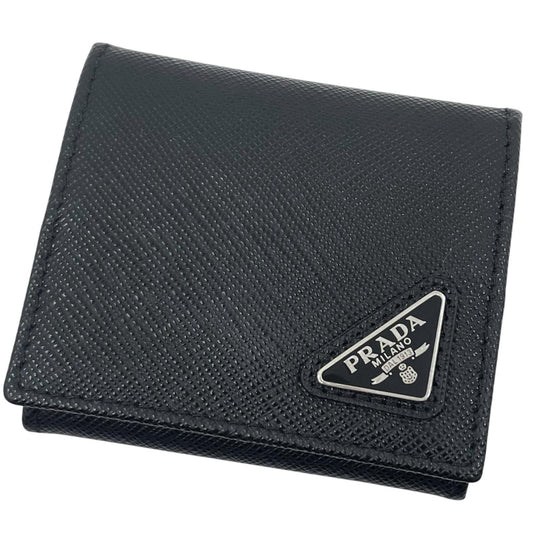 【中古】PRADA | プラダ サフィアーノ トライアングル ロゴ コインケース 2MM935 ブラック【尾張小牧店】