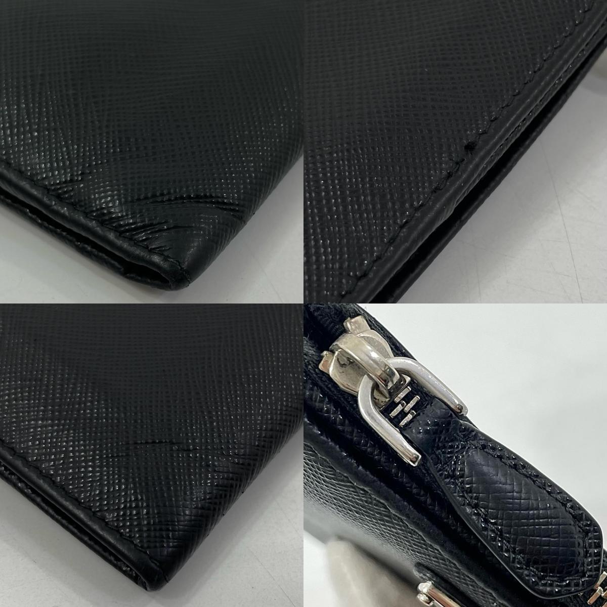 【中古】PRADA | プラダ サフィアーノ トライアングル 二つ折り財布 1ML050 ブラック【尾張小牧店】