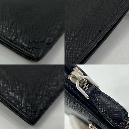 【中古】PRADA | プラダ サフィアーノ トライアングル 二つ折り財布 1ML050 ブラック【尾張小牧店】