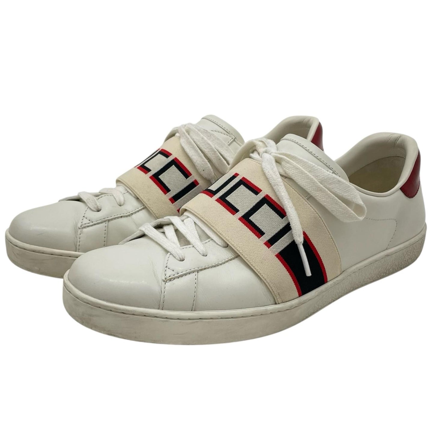 【中古】GUCCI | グッチ　エースストライプ ローカットスニーカー 靴　523469　ホワイト【尾張小牧店】
