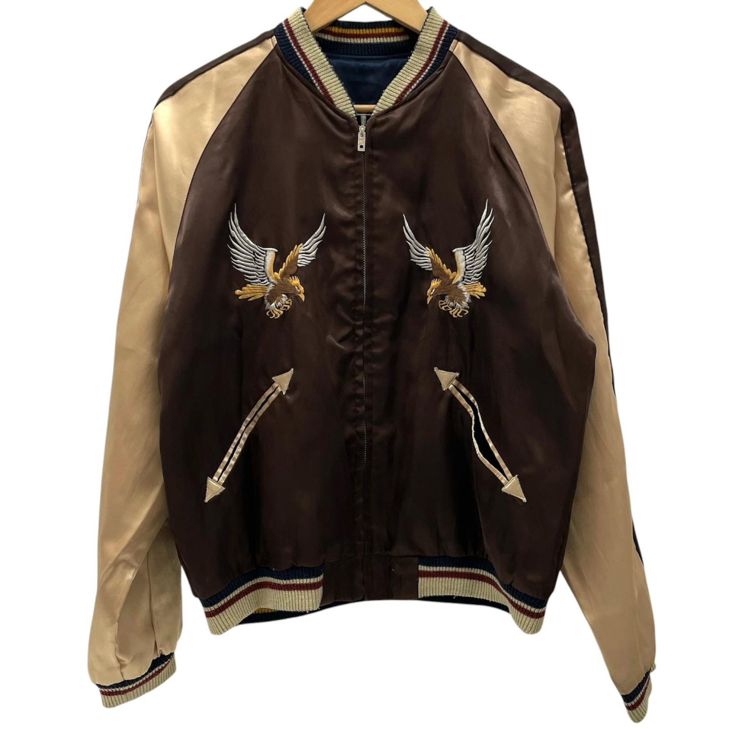 【中古】TAILOR TOYO(東洋エンタープライズ) | テイラートウヨウ　リバーシブル スーベニアジャケット スカジャン　TT11145 ブラウン×ネイビー サイズ：L【尾張小牧店】