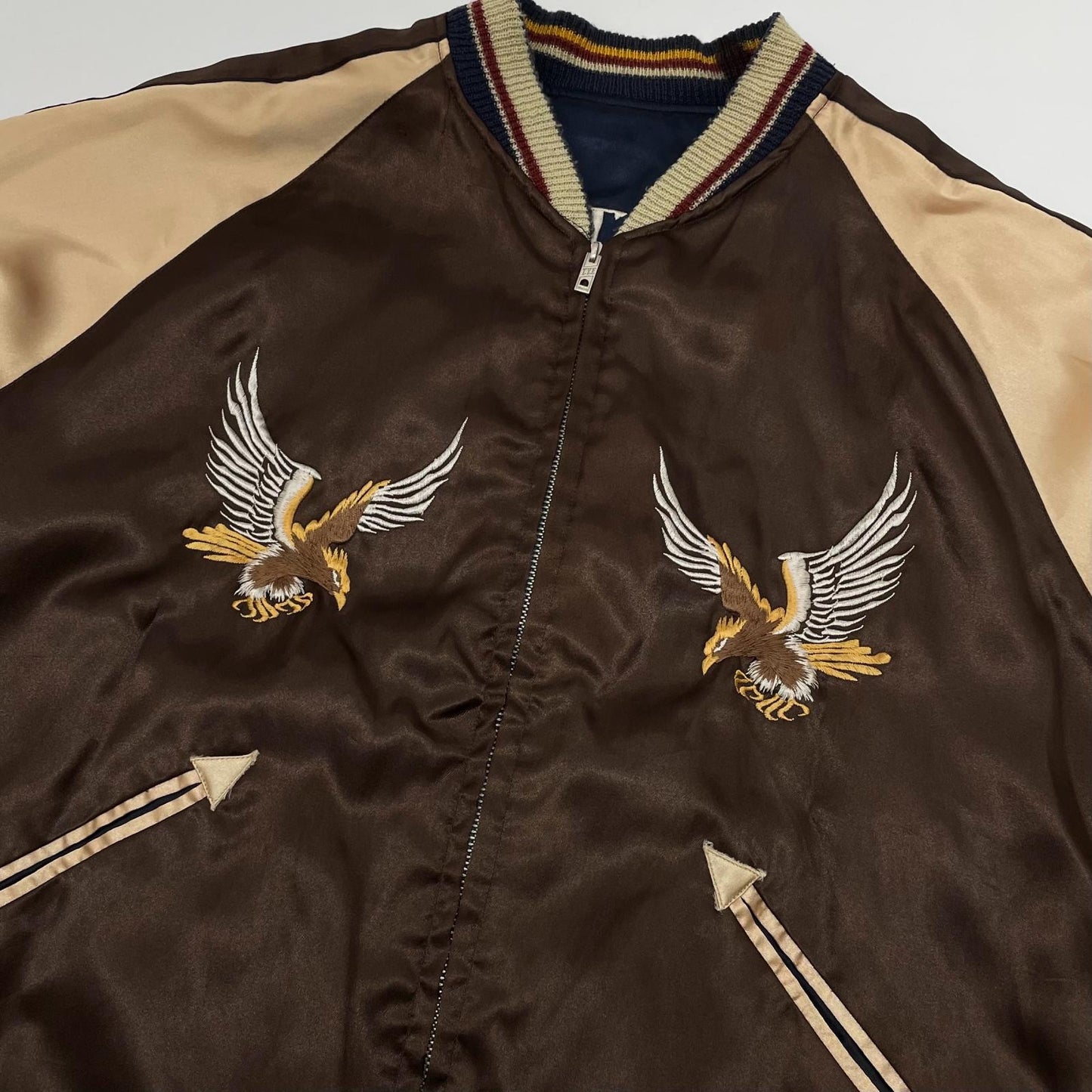 【中古】TAILOR TOYO(東洋エンタープライズ) | テイラートウヨウ　リバーシブル スーベニアジャケット スカジャン　TT11145 ブラウン×ネイビー サイズ：L【尾張小牧店】