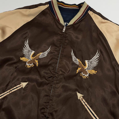 【中古】TAILOR TOYO(東洋エンタープライズ) | テイラートウヨウ　リバーシブル スーベニアジャケット スカジャン　TT11145 ブラウン×ネイビー サイズ：L【尾張小牧店】