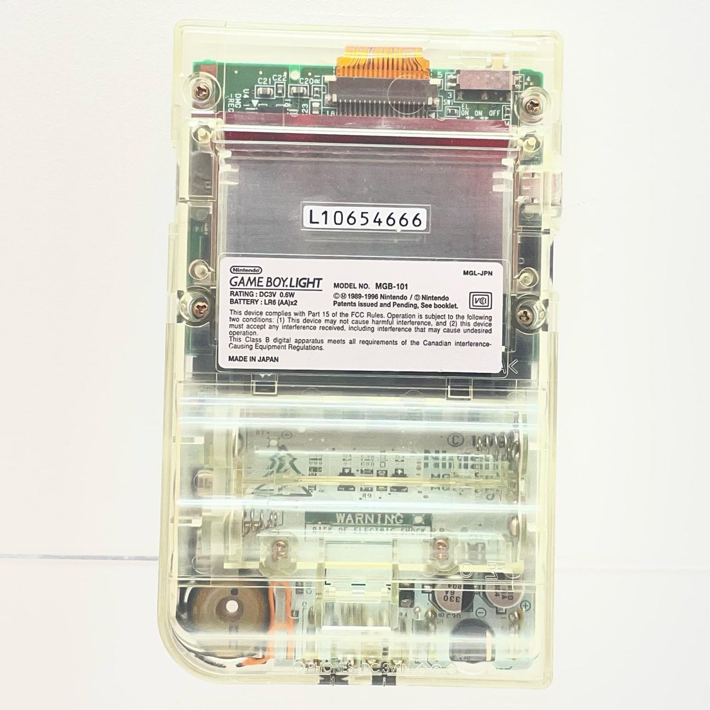 【尾張小牧店】任天堂 GAME BOY LIGHT アスキー印刷限定 ファミ通500号記念モデル MODEL-F02 箱説 / 通電ELライト点灯OK 訳あり【レトロ】【中古】
