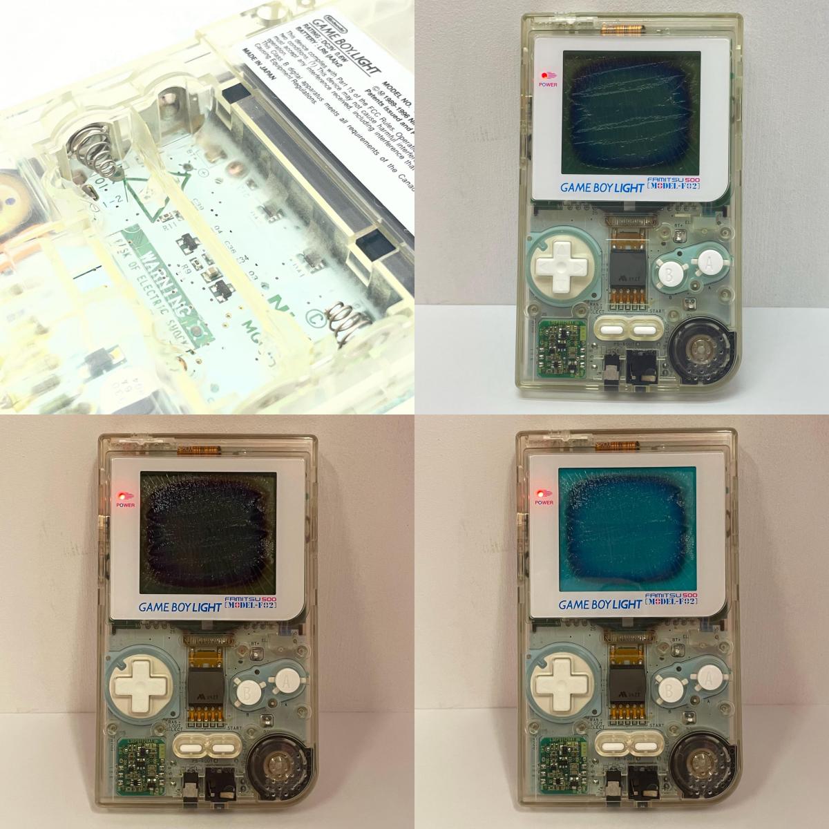 【尾張小牧店】任天堂 GAME BOY LIGHT アスキー印刷限定 ファミ通500号記念モデル MODEL-F02 箱説 / 通電ELライト点灯OK 訳あり【レトロ】【中古】
