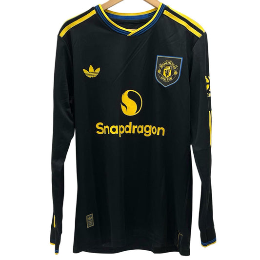 【中古】adidas | アディダス　MANCHESTER UNITED #10 CUNHA 長袖Tシャツ ブラック サイズ：L【尾張小牧店】