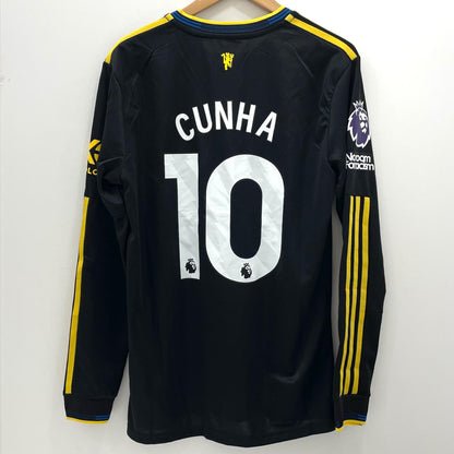 【中古】adidas | アディダス　MANCHESTER UNITED #10 CUNHA 長袖Tシャツ ブラック サイズ：L【尾張小牧店】