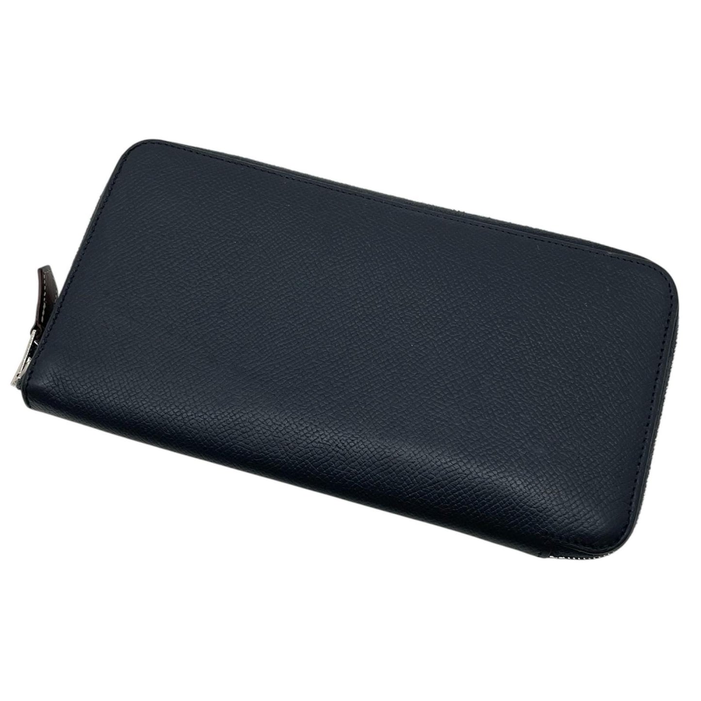 【中古】HERMES | エルメス　アザップロングシルクイン ラウンドファスナー長財布 ネイビー【尾張小牧店】