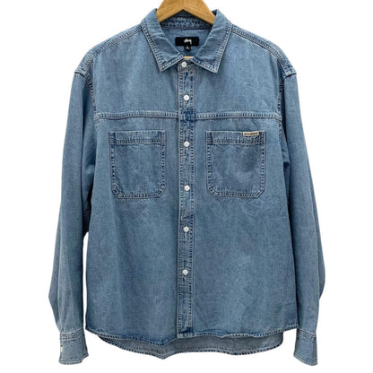 【中古】STUSSY | ステューシー WORK DENIM SHIRT 9.5oz カイハラ セルビッジ 長袖ワークシャツ　ブルー サイズ：L【尾張小牧店】