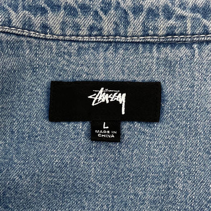【中古】STUSSY | ステューシー WORK DENIM SHIRT 9.5oz カイハラ セルビッジ 長袖ワークシャツ　ブルー サイズ：L【尾張小牧店】