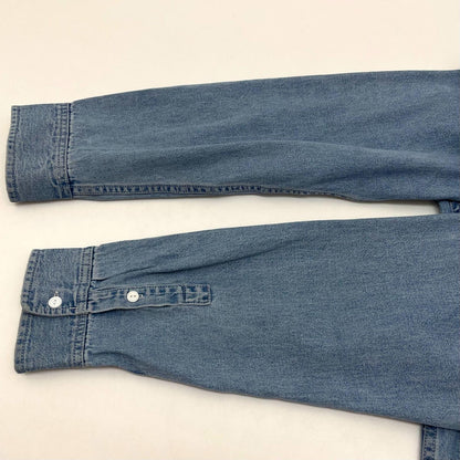 【中古】STUSSY | ステューシー WORK DENIM SHIRT 9.5oz カイハラ セルビッジ 長袖ワークシャツ　ブルー サイズ：L【尾張小牧店】