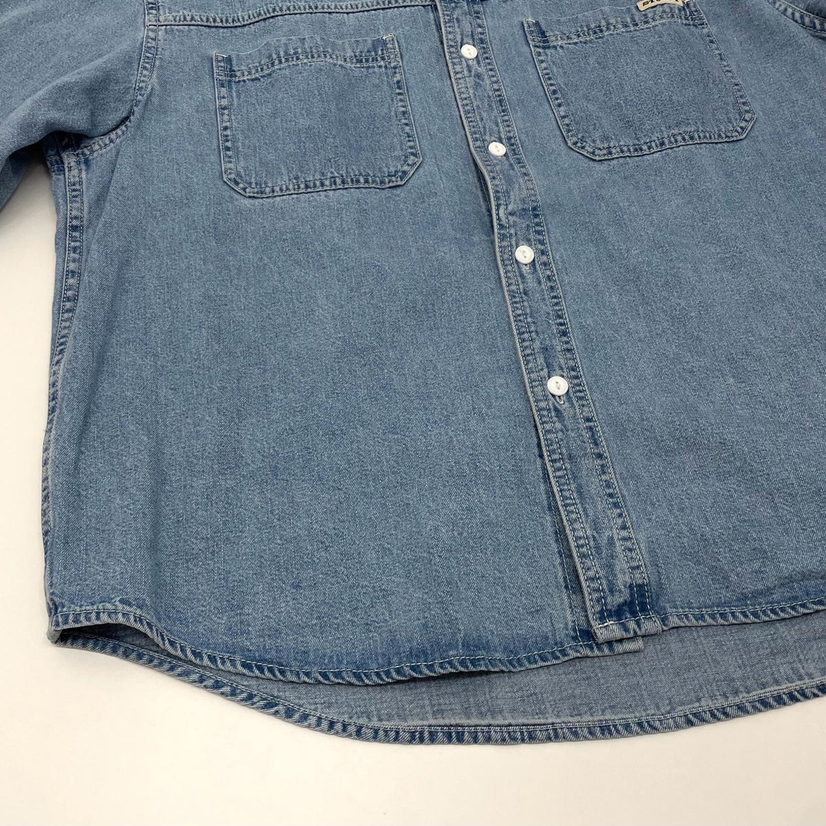 【中古】STUSSY | ステューシー WORK DENIM SHIRT 9.5oz カイハラ セルビッジ 長袖ワークシャツ　ブルー サイズ：L【尾張小牧店】