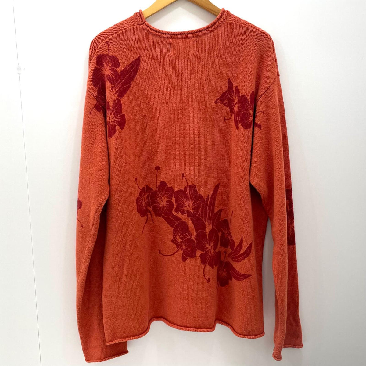 【中古】STUSSY | ステューシー FLORAL ROLL NECK SWEATER 長袖ニット オレンジ サイズ：L【尾張小牧店】