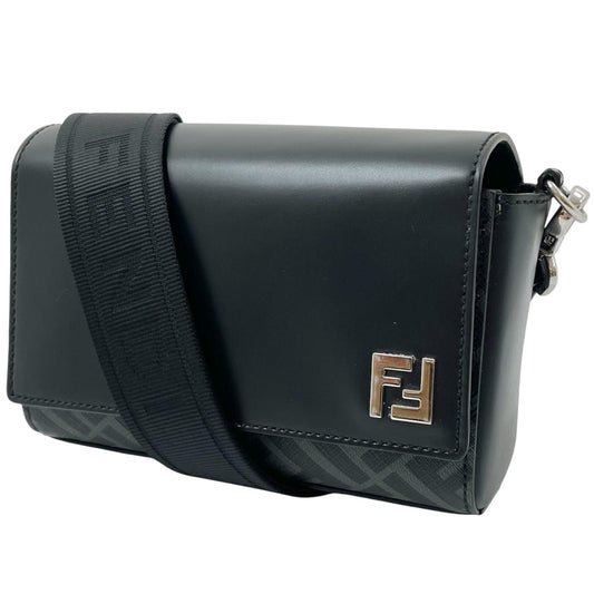 【中古】FENDI | フェンディ FFスクエアード クロスボディバッグ ショルダーバッグ 7M0363 ブラック【尾張小牧店】