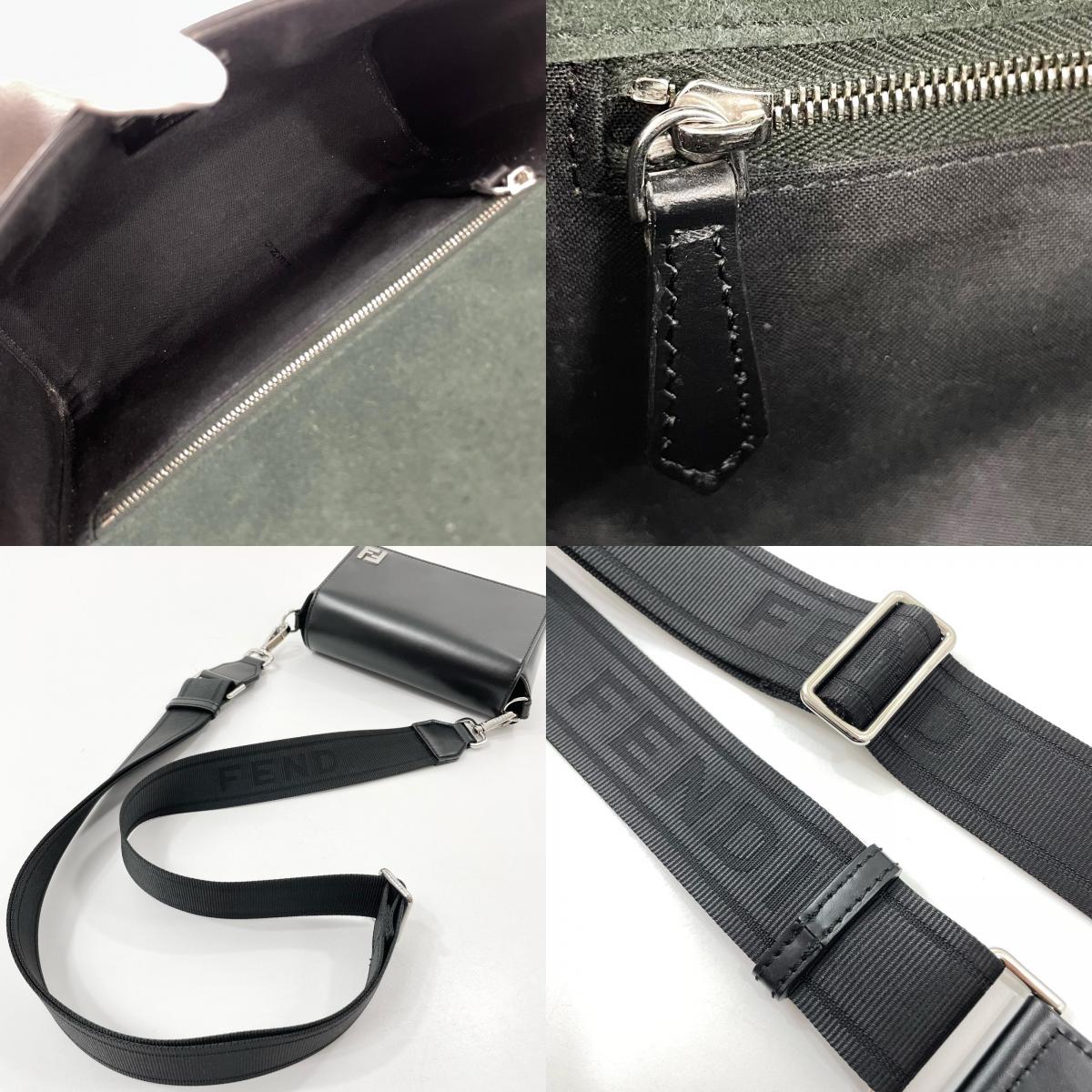 【中古】FENDI | フェンディ FFスクエアード クロスボディバッグ ショルダーバッグ 7M0363 ブラック【尾張小牧店】