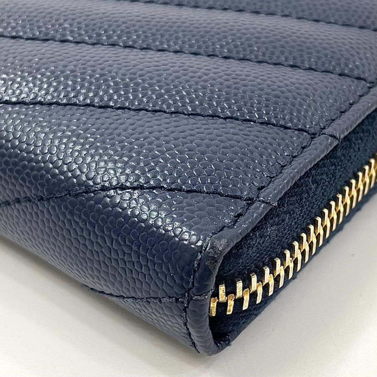 【中古】SAINT LAURENT | サンローラン カサンドラ ラウンドファスナー 長財布 358094 ネイビー【尾張小牧店】