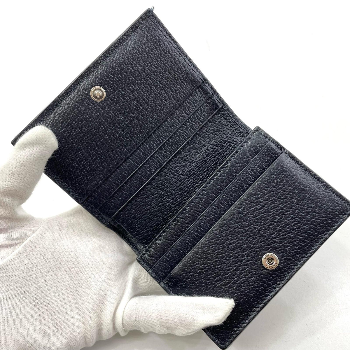 【中古】GUCCI | グッチ オフィディア GG コンパクトウォレット 二つ折り財布 523155･0416 ネイビー【尾張小牧店】