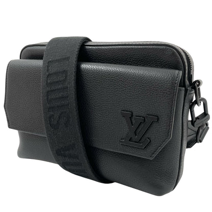 【中古】LOUIS VUITTON | ルイ・ヴィトン LVアエログラム ボーディング メッセンジャーファストラインメッセンジャー ショルダーバッグ M22484 ブラック【尾張小牧店】