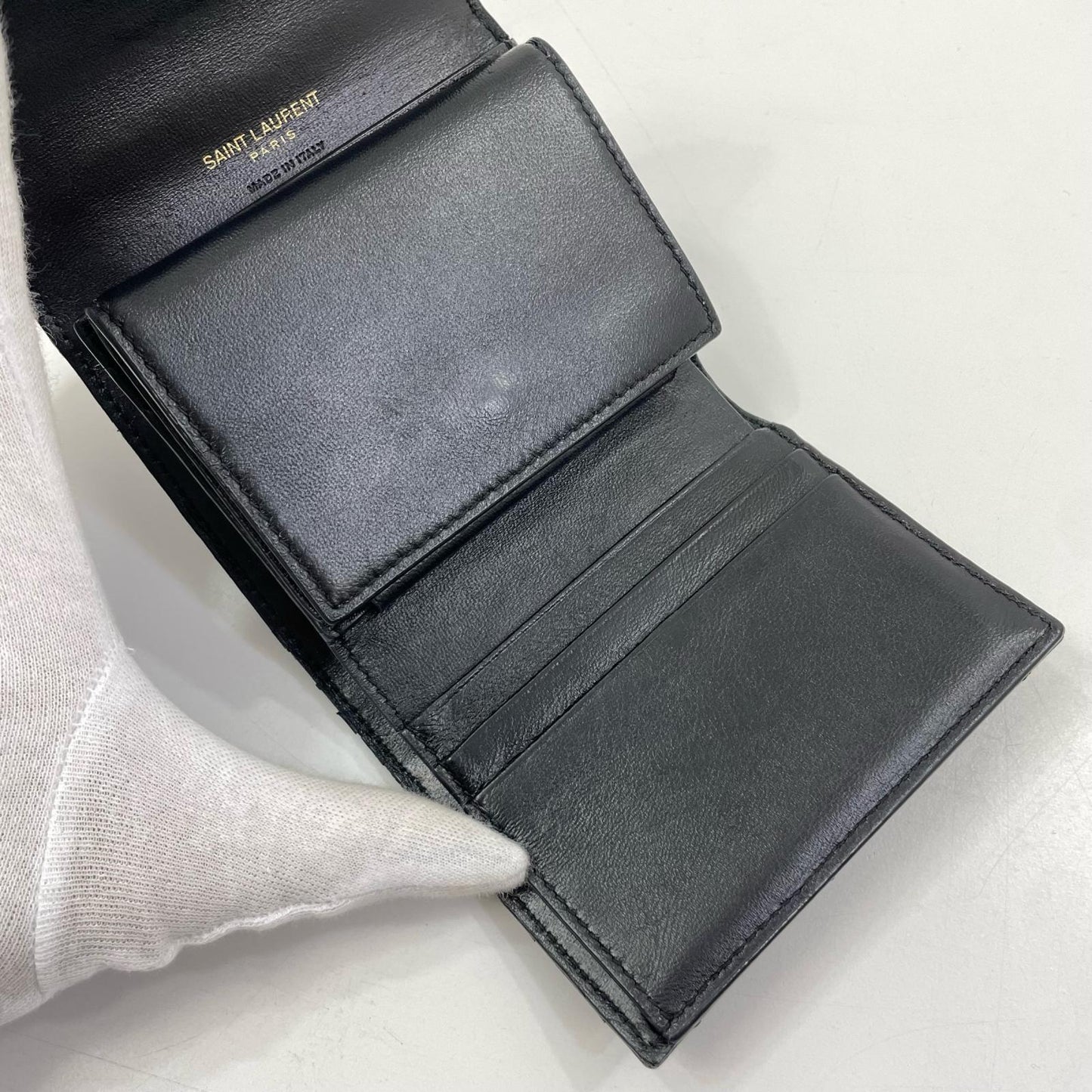 【中古】SAINT LAURENT | サンローラン カサンドラ 二つ折り財布 692061 ブラック【尾張小牧店】