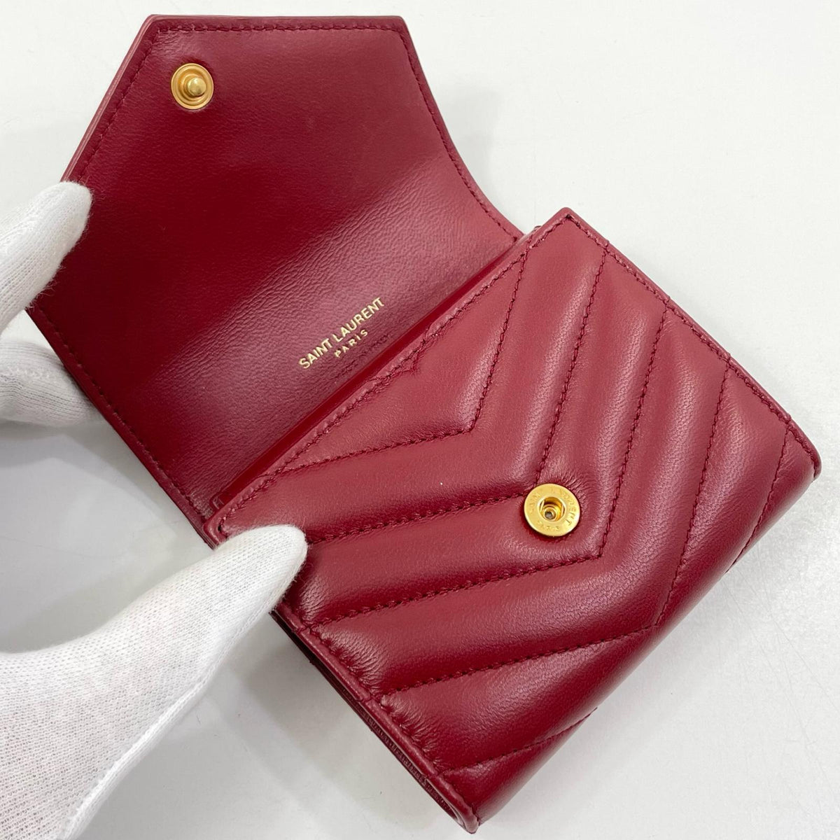 【中古】SAINT LAURENT | サンローラン カサンドラ 二つ折り財布 692061 レッド【尾張小牧店】