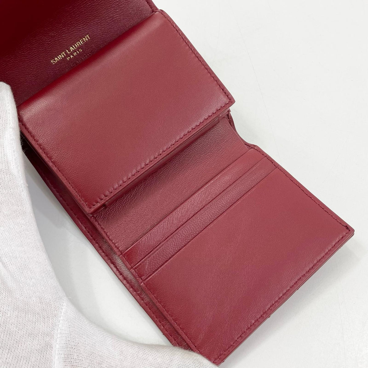 【中古】SAINT LAURENT | サンローラン カサンドラ 二つ折り財布 692061 レッド【尾張小牧店】