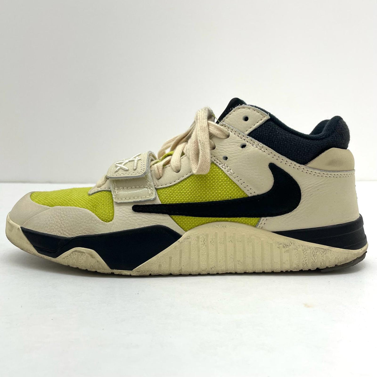 【中古】NIKE×Travis Scott | ナイキ×トラヴィススコット Jordan Jumpman Jack TR CJ1 T-Rexx Bright Cactus/ジョーダン ジャンプマンジャック TR CJ1 T-Rexx "ブライトカクタス" スニーカー 靴 FZ8117-102 ベージュ×イエロー×ブラック 26.5cm【尾張小牧店】
