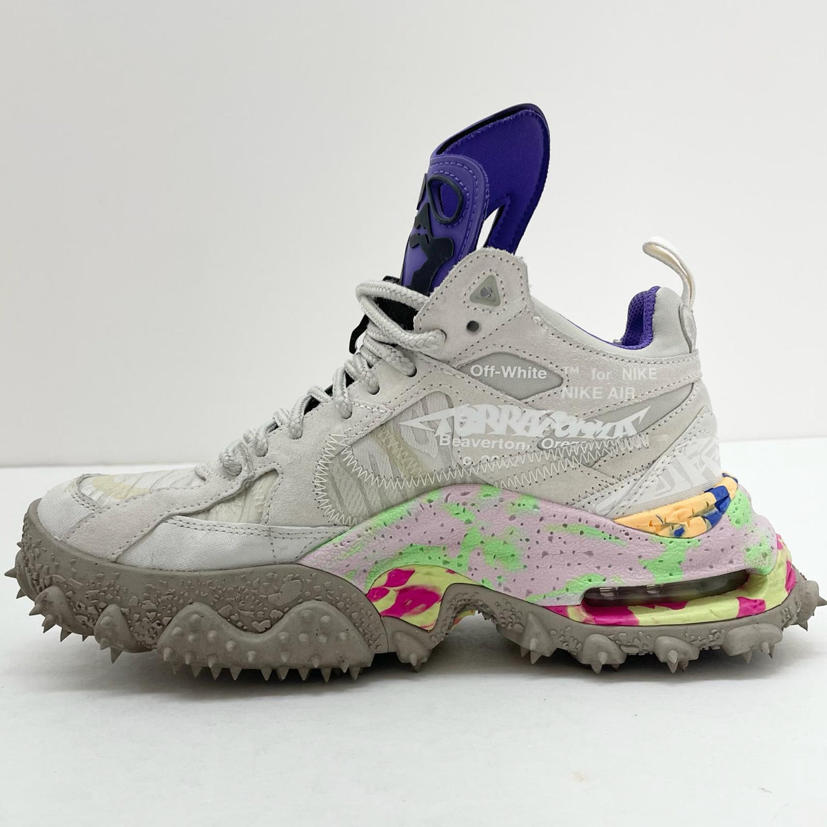 【中古】NIKE×Off-White | ナイキ×オフホワイト Air Terra Forma "Summit White and PSYCHIC PURPLE"/エアテラフォーマ "サミットホワイト アンド サイキックパープル" スニーカー 靴　DQ1615-100 ホワイト 26.5cm【尾張小牧店】