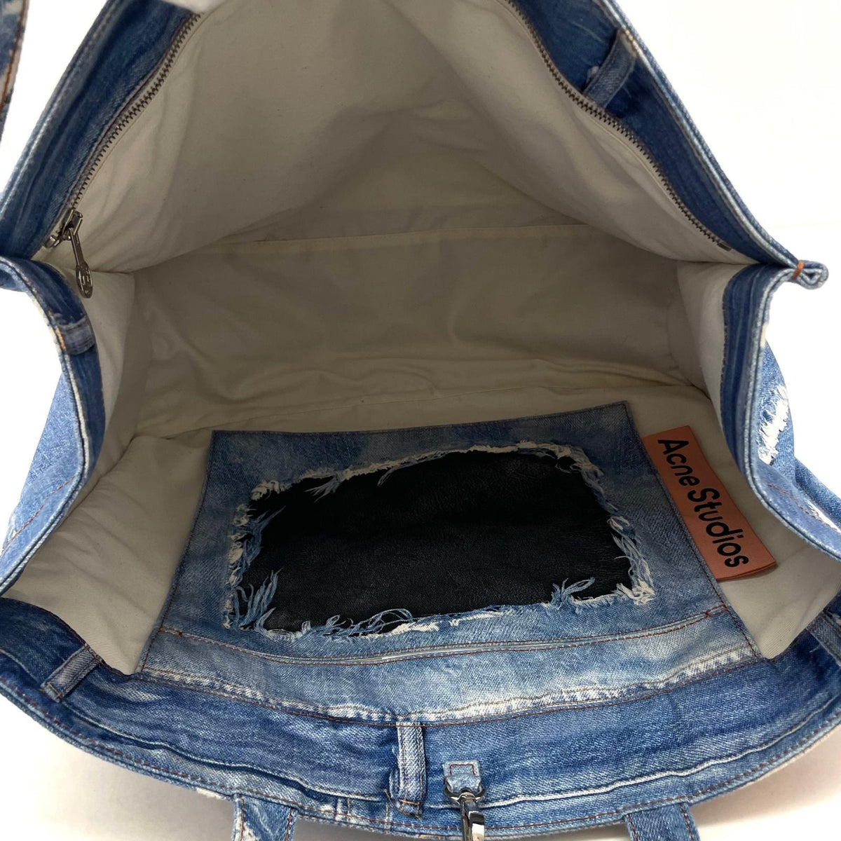 【中古】ACNE STUDIOS | アクネストゥディオズ Trompe L'oeil Print Tote 'Mid Blue'　トートバッグ C10270 ブルー【尾張小牧店】