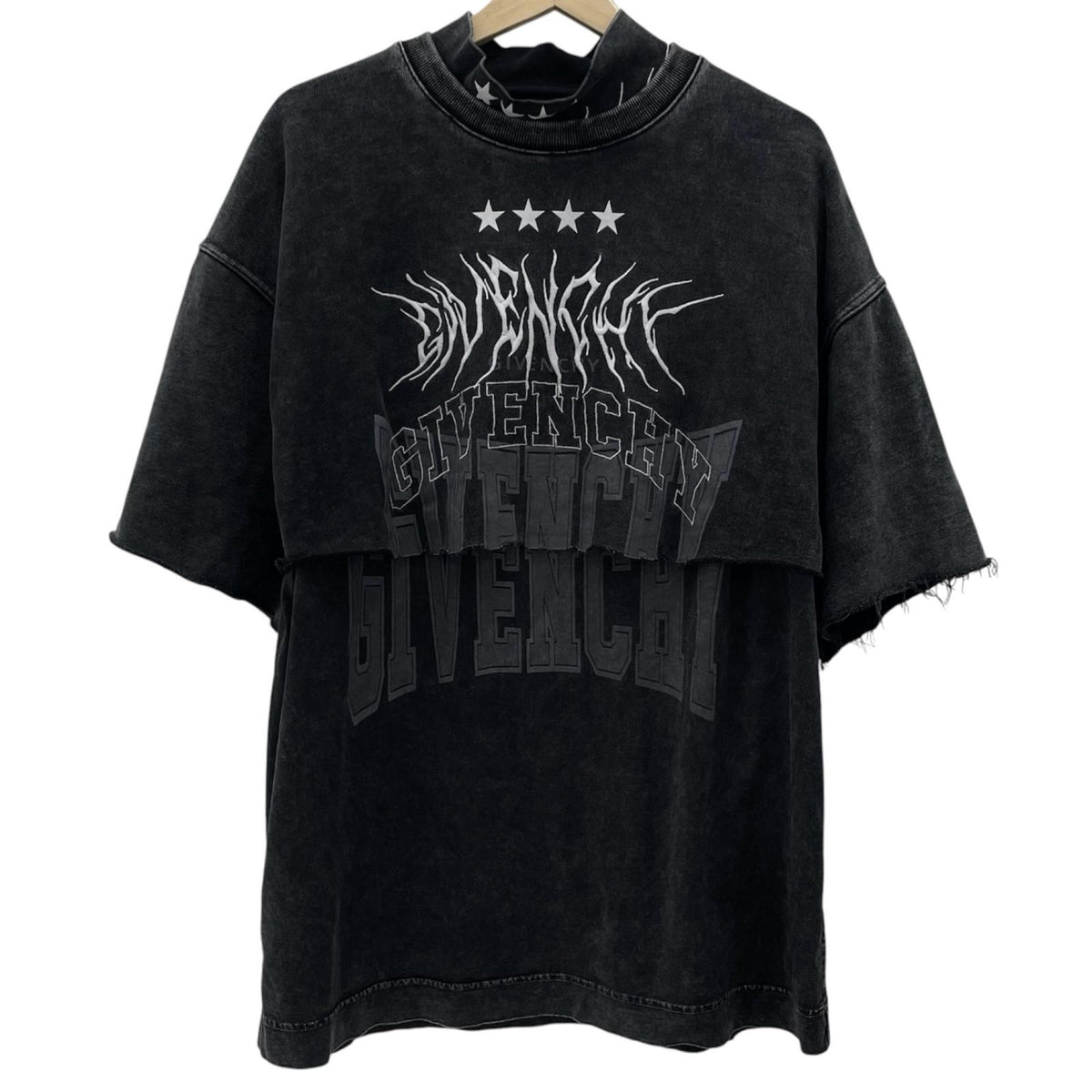【中古】GIVENCHY | ジバンシィ レイヤード半袖Tシャツ BM71FE3Y8T グレー サイズ：L【尾張小牧店】