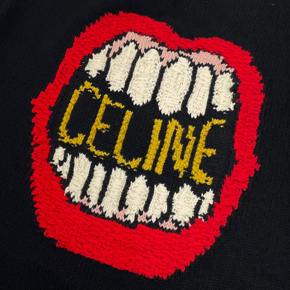 【中古】CELINE | セリーヌ　21SS THE DANCING KID Loose Crew Neck Knit 長袖ニット 2A04L714M ブラック サイズ：S【尾張小牧店】