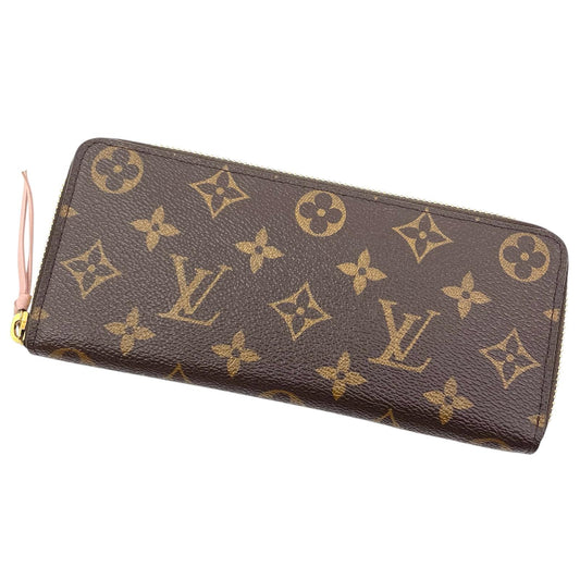 【中古】LOUIS VUITTON | ルイ・ヴィトン ポルトフォイユ クレマンス モノグラム ラウンドファスナー 長財布 M61298 ブラウン×ピンク【尾張小牧店】