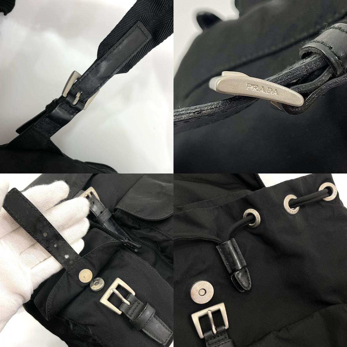【中古】PRADA | プラダ リュック テスート デイパック バックパック B6677 ブラック【尾張小牧店】