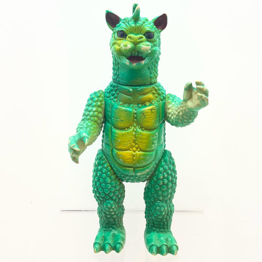 【尾張小牧店】当時物 島田トーイ 凶悪怪獣 ガバラ STソフビ ひよこマーク クリーム型×全身緑スプレー ゴジラ【レトロ】【中古】