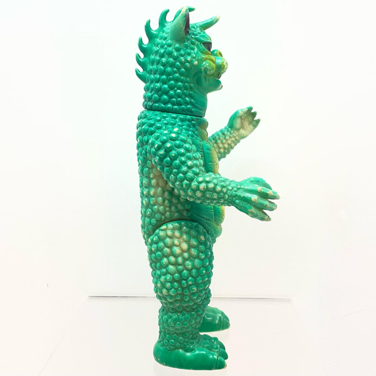 【尾張小牧店】当時物 島田トーイ 凶悪怪獣 ガバラ STソフビ ひよこマーク クリーム型×全身緑スプレー ゴジラ【レトロ】【中古】