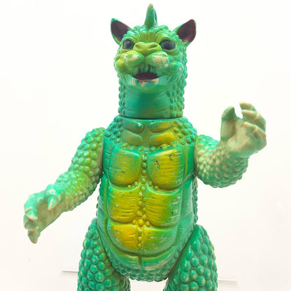 【尾張小牧店】当時物 島田トーイ 凶悪怪獣 ガバラ STソフビ ひよこマーク クリーム型×全身緑スプレー ゴジラ【レトロ】【中古】