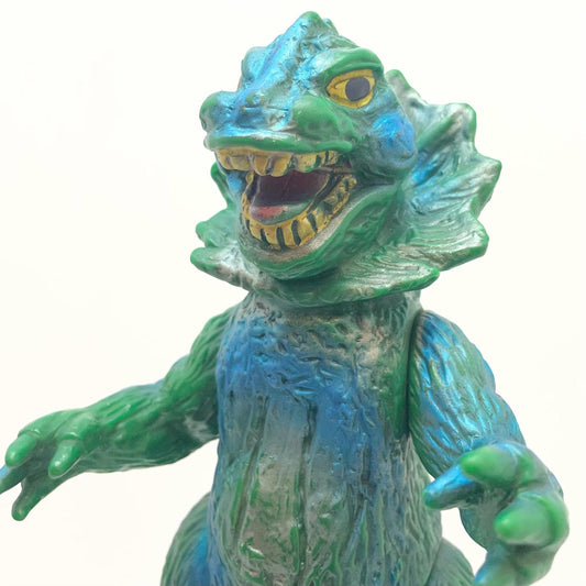 【尾張小牧店】当時物 ブルマァク エリ巻恐竜 ジラース STソフビ 緑成型×青銀スプレー ウルトラマン【レトロ】【中古】