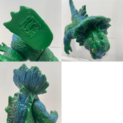 【尾張小牧店】当時物 ブルマァク エリ巻恐竜 ジラース STソフビ 緑成型×青銀スプレー ウルトラマン【レトロ】【中古】