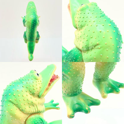 【尾張小牧店】当時物 ブルマァク 汐吹き怪獣 ガマクジラ STソフビ クリーム成型×青スプレー ウルトラマン【レトロ】【中古】