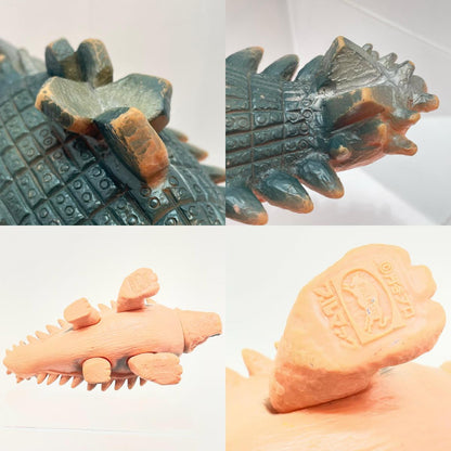 【尾張小牧店】当時物 ブルマァク メガトン怪獣 スカイドン STソフビ ピンク成型×深緑スプレー ウルトラマン【レトロ】【中古】