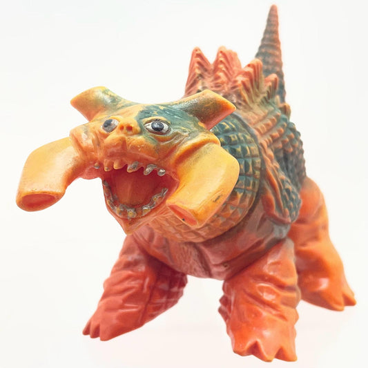 【尾張小牧店】当時物 ブルマァク 核怪獣 ギラドラス STソフビ オレンジ成型×深緑スプレー ウルトラセブン【レトロ】【中古】
